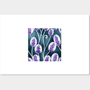 Watercolor lavender pattern Posters and Art